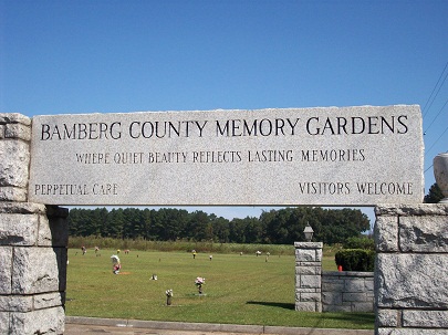 The sign at Bamberg County Memory Gardens